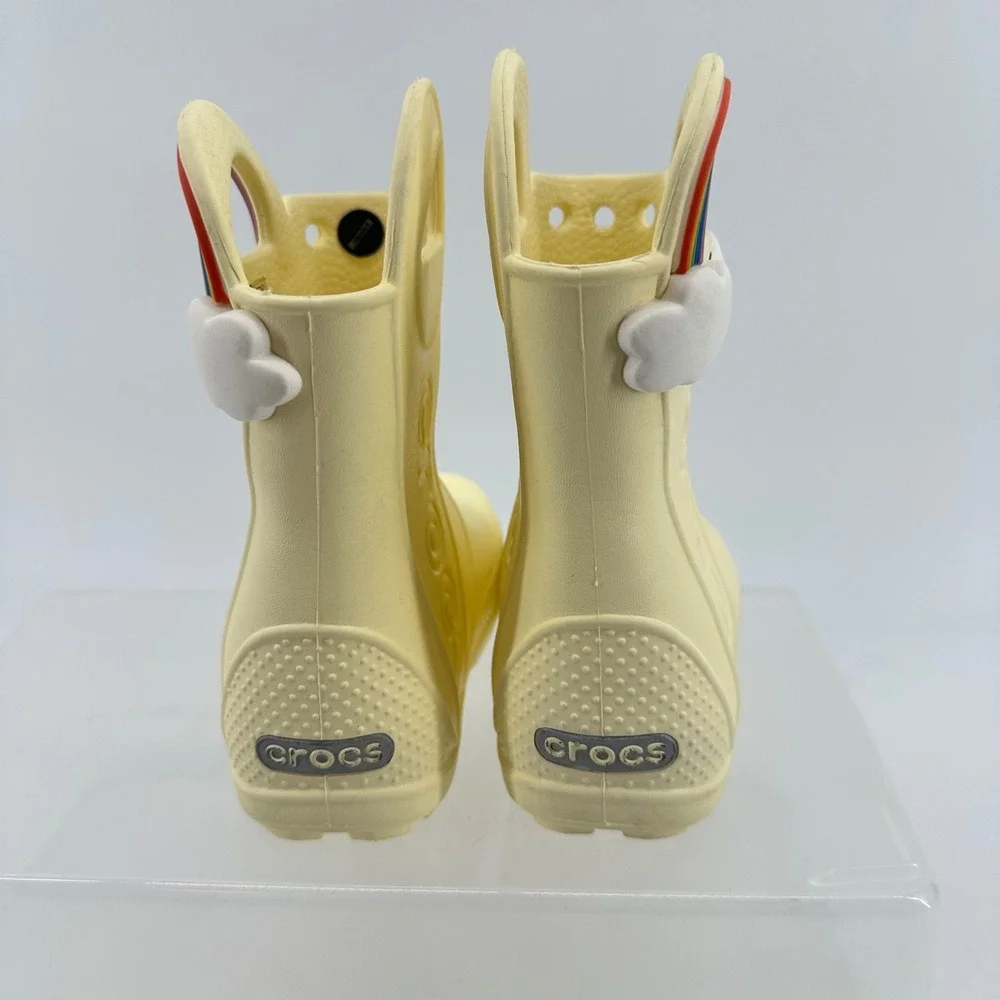 Crocs Handle It Rain Boots Toddler C8 Yellow Rainboots Rainbow Toddler - Picture 3 of 6